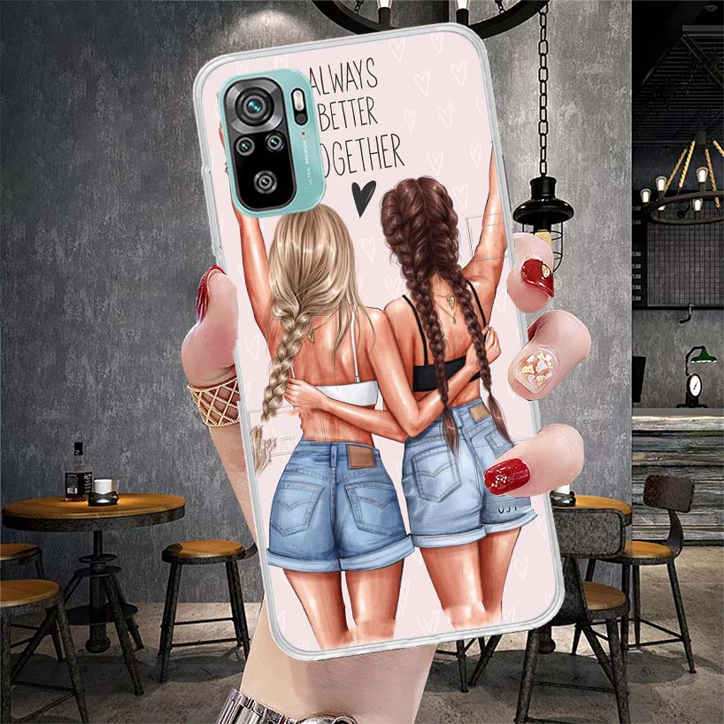 

Girls Best Friends Forever BFF Soft Phone Case For Xiaomi Redmi Note 15 14 14S 13 12 Pro Plus 12S 11 11S 11E 10 10S 11T 5G Funda Redmi Note 13 4G
