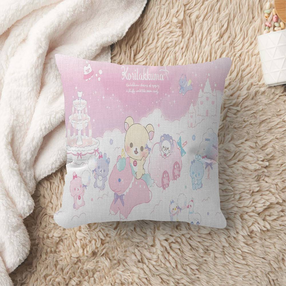 Popular Cute R-rilakkumas Bear Cushion Cover Car Throw Pillow Case For Sofa Car Christmas Gift 40x40cm 45x45cm