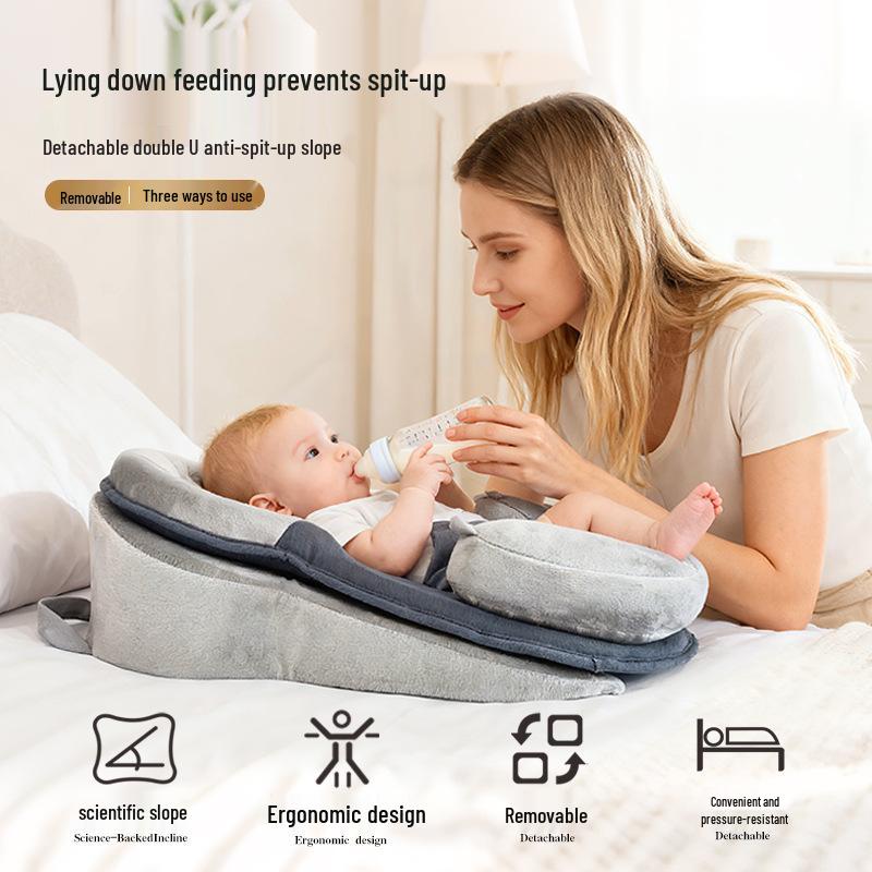 Incline Baby Recliner Pillow: Anti-Spit-Up, Plagiocephaly Correction, Adjustable Newborn Nursing Pillow.