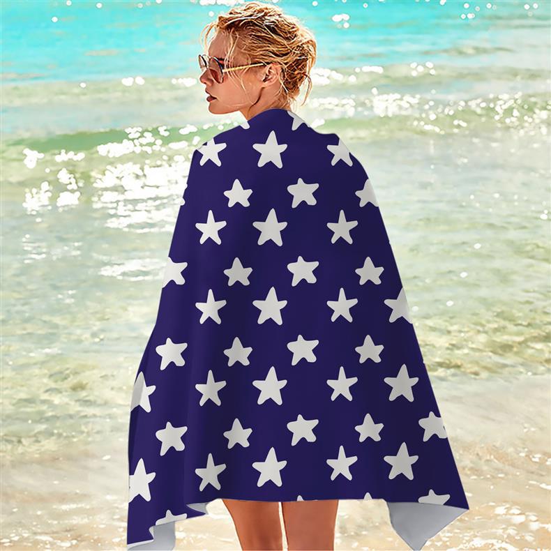 Summer Tropical Ultra-fine Fiber Beach Towel with Sun Protection