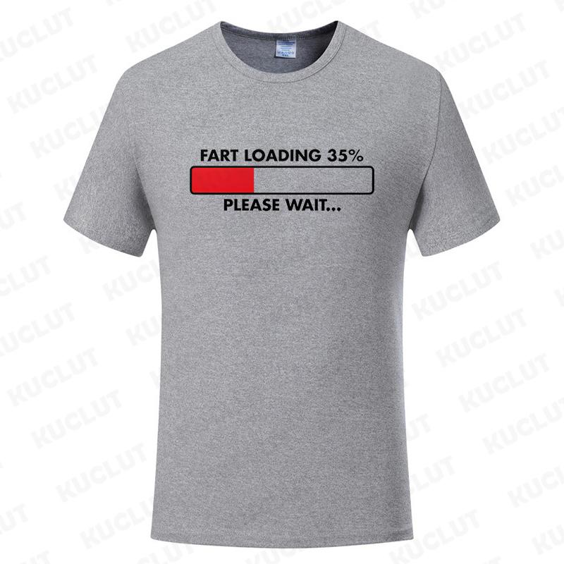 Huge Fart Loading T-shirt for Men Funny Humor Tee Joke Gag Shirt Dad Husband Gifts Guys Clothes Short Sleeve Fashion Casual Tops