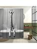 The Cute Giraffe Is Sitting In The Bathtub And Taking a Bath  Animals Wildlife Vintage   Fabric Bathroom Decorative Curtain