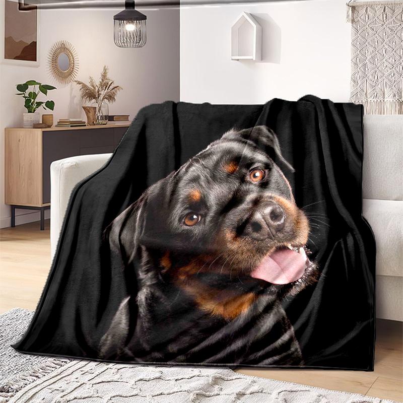 1PC Dog cute printed blanket, all season lightweight home office outdoor nap multifunctional blanket A3