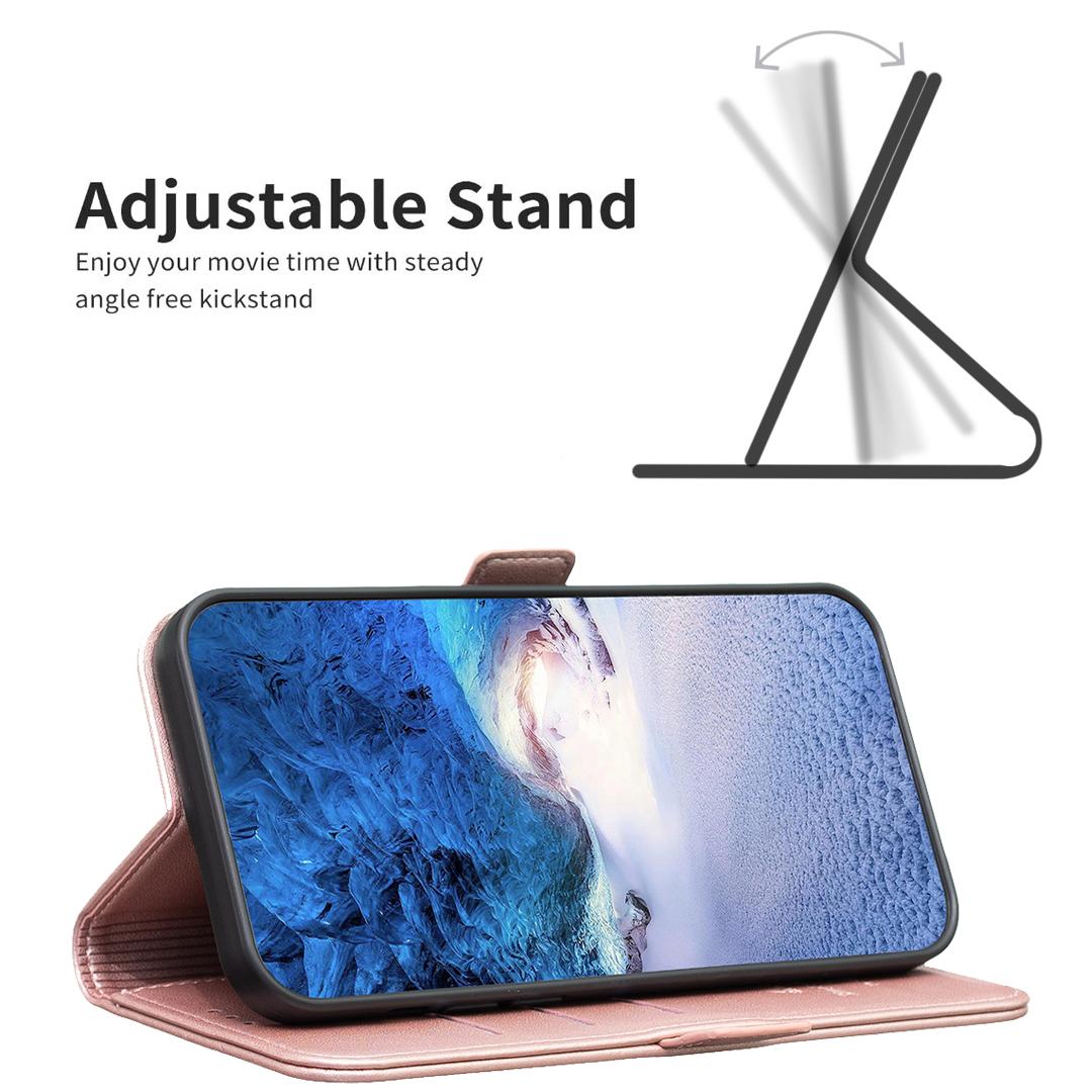 

BINFEN COLOR BF31 For Xiaomi Redmi Note 13 4G Case with Wallet Stand PU Leather Flip Phone Cover Pink