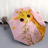 1pc Giraffe with Pink Background Umbrella with Plastic Handle,Suitable for All Seasons Home Travel Outdoor UmbrellaDD484