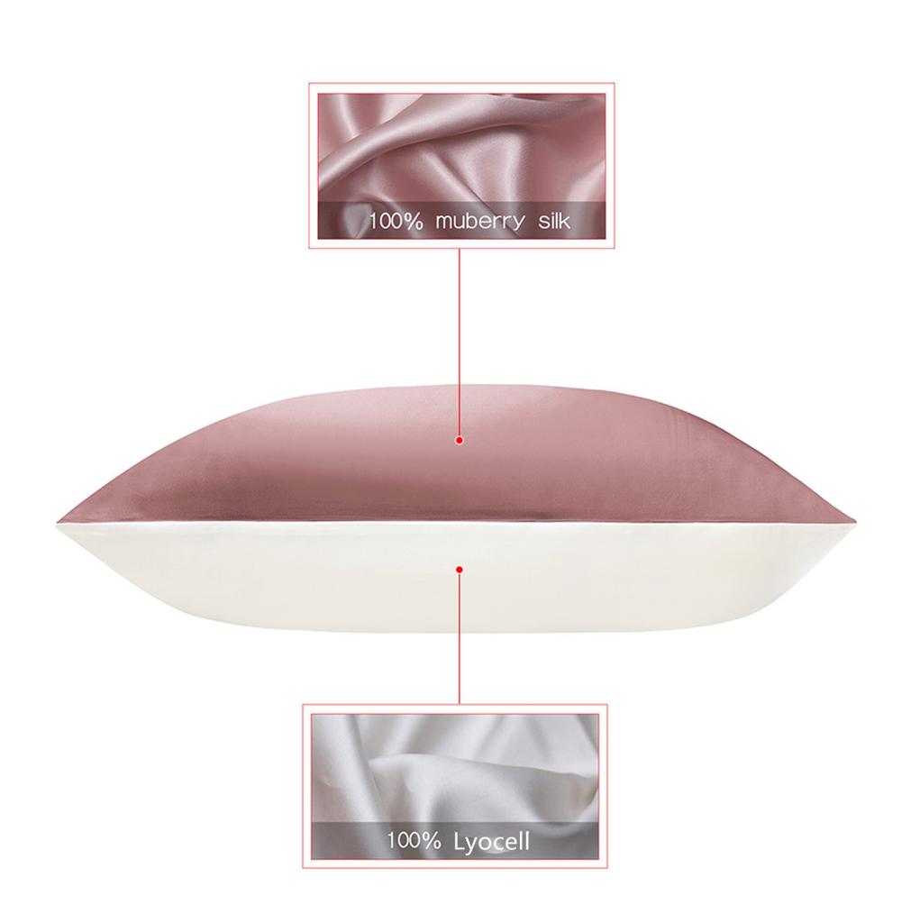 Maulbeerseide Charmeuse Seidenkissenbezug mit Lyocell-Unterseite für Haar und Haut 1 Stück Umschlagverschluss
