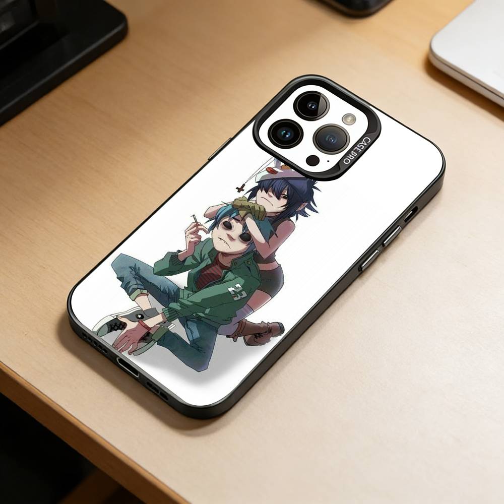 C-Gorillaz Anime Phone Case For iPhone 17,16,15,14,13,12,11 Plus,Pro Max,XS,Colorful Silver Black Cover