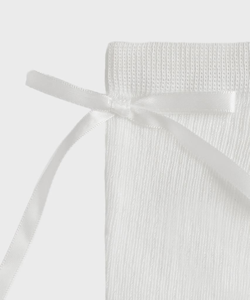 HUGDAY Ribbon Cotton Ribbed High Socks