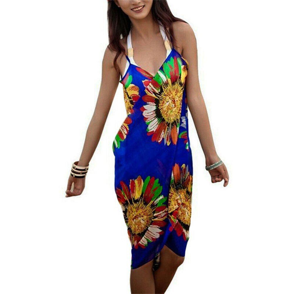 Sexy Beach Sun Protection Swimsuit Dress Bikini Cover Up Backless Skirt Swimsuit