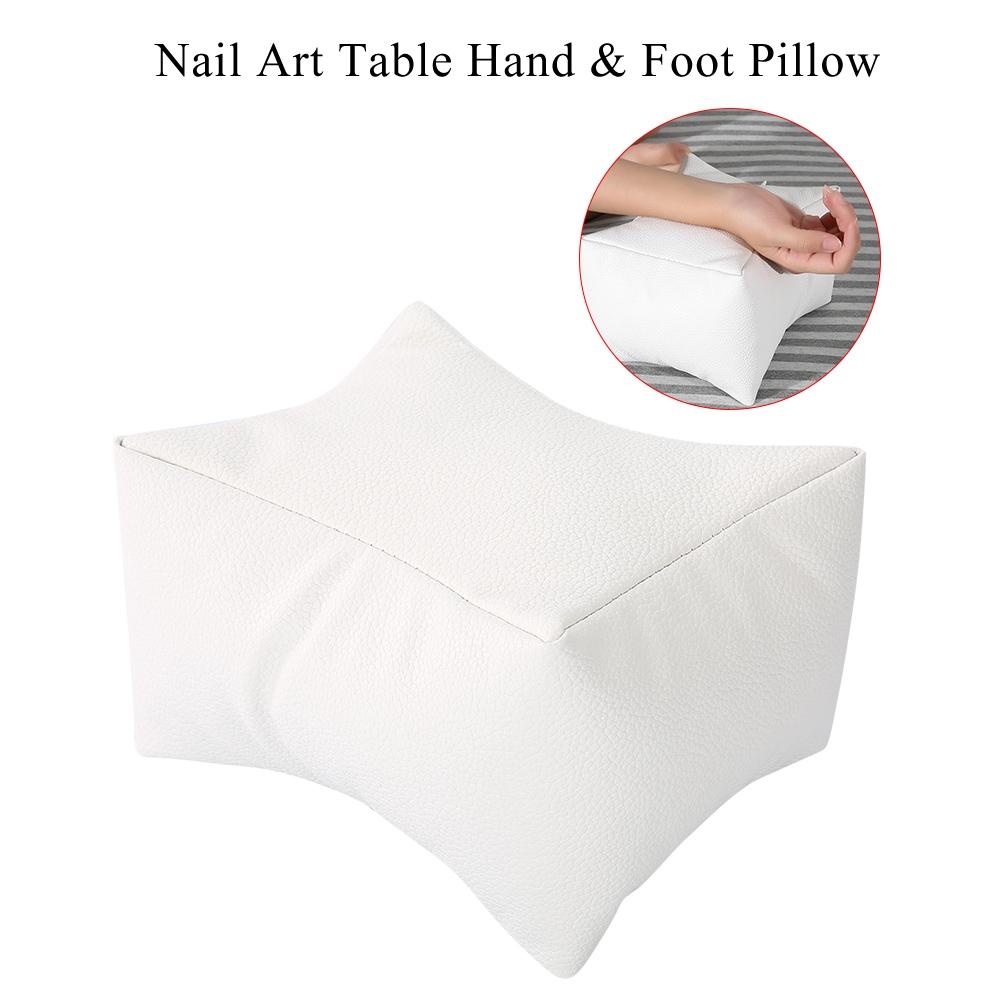 Nail Art Table Hand & Foot Pillow Soft PU Arm Rest Salon Manicure Nail Care Pillow White