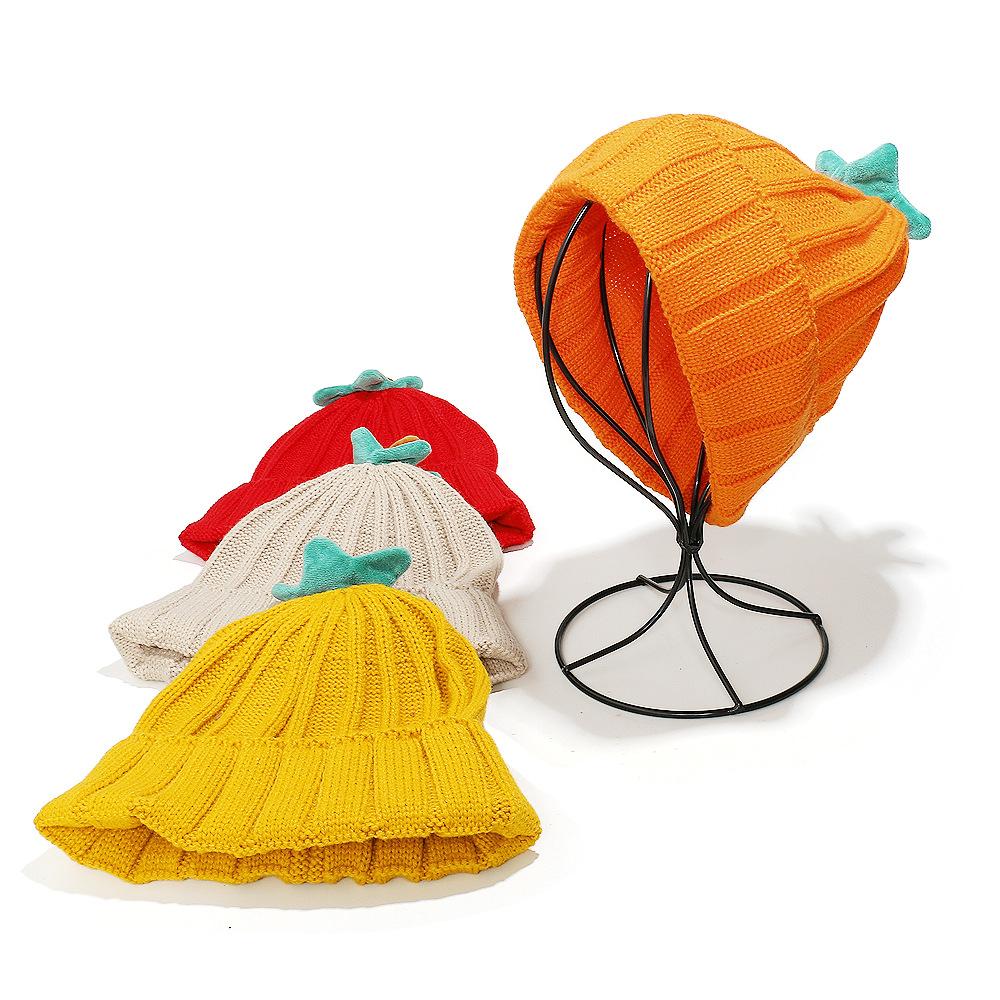 Temu autumn and winter new wool hat female cute personality pullover hat pumpkin knitted hat student