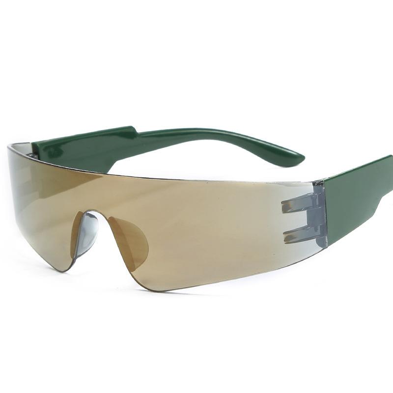 

One Piece Sunglasses Rimless Fashion Sunglasses Large Frame Sunglasses Pc Material For Designer Wear Cycling Fashion Events зелёный