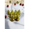 New Year's Pine Tree Bell Ornament Gold String 9pcs 3 Cm New Year Tree Ornament Gold Golden Yellow Color Bell Shiny