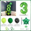 40 inch green pixel digital balloon set (0-9) pentagram aluminum foil balloons for decorating boys and girls' birthday parties