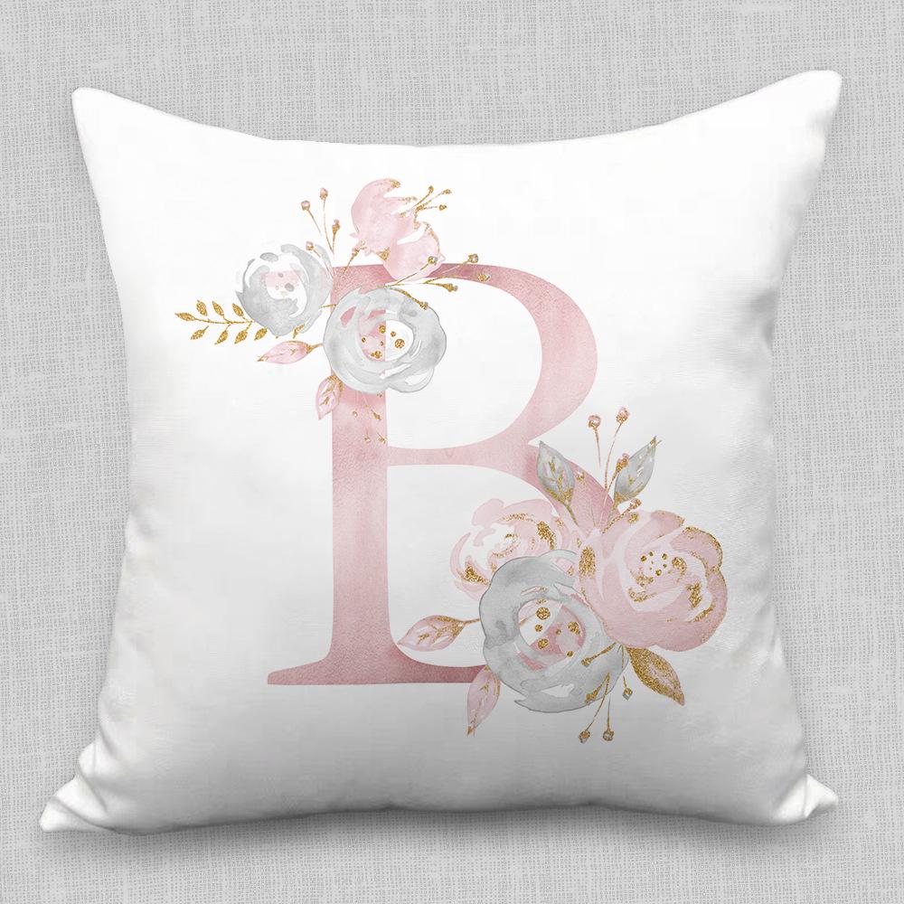 Nordische Kissenhülle Rosa Buchstaben Kissenhülle Auto Sofa Lendenkissen Sitzkissen