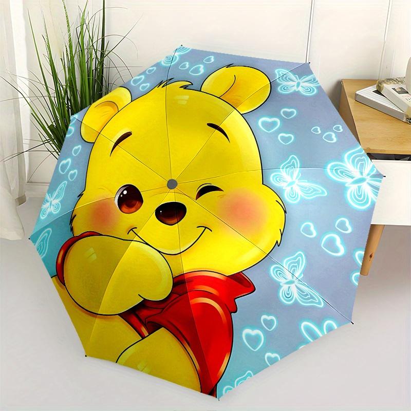 

Winnie the Pooh,Honey Automatic Umbrella Tri fold Portable Umbrella, Best Holiday Gift for Men and Women, Durable Iron Frame, Playful Desi