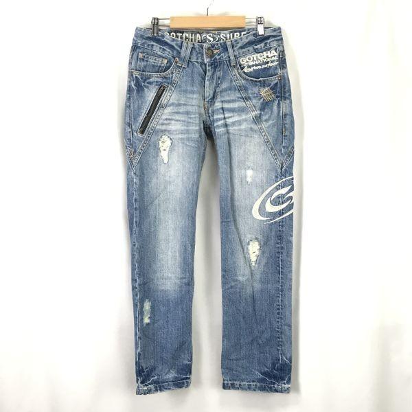 

gotcha surf / Джинсы из выбеленного денима в винтажном стиле [Мужские S / Длина по внутреннему шву 75 см] Брюки(ИСПОЛЬЗОВАЛ)