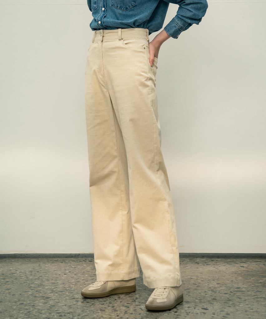 Siyajyu Sipt7056 High Waist Corduroy Pants_Cream