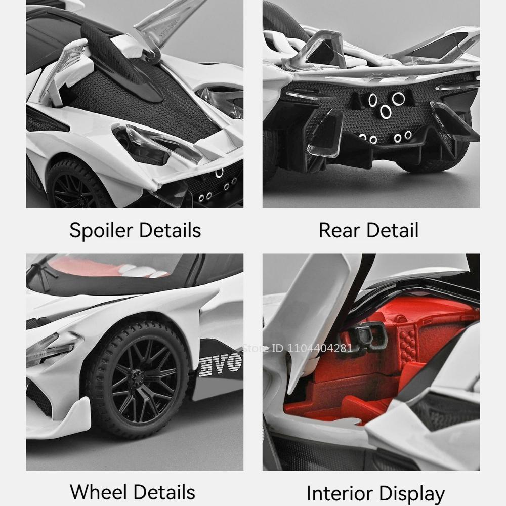 1:32 Apollo EVO Bolide Supercar Modello Giocattoli Lega Diecast Auto Gomma Pneumatici Metallo Carrozzeria Porte Aperte Suono Luce Veicolo Regalo Bambino