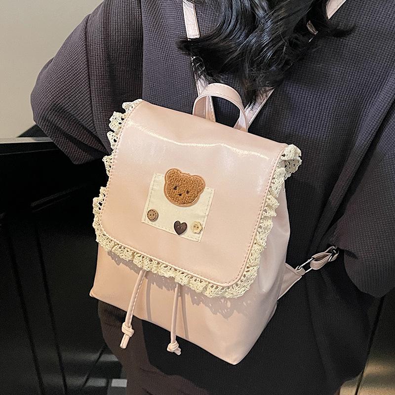 Spring and summer new small fresh Korean version portable tote bag college style sweet casual senior feeling backpack female