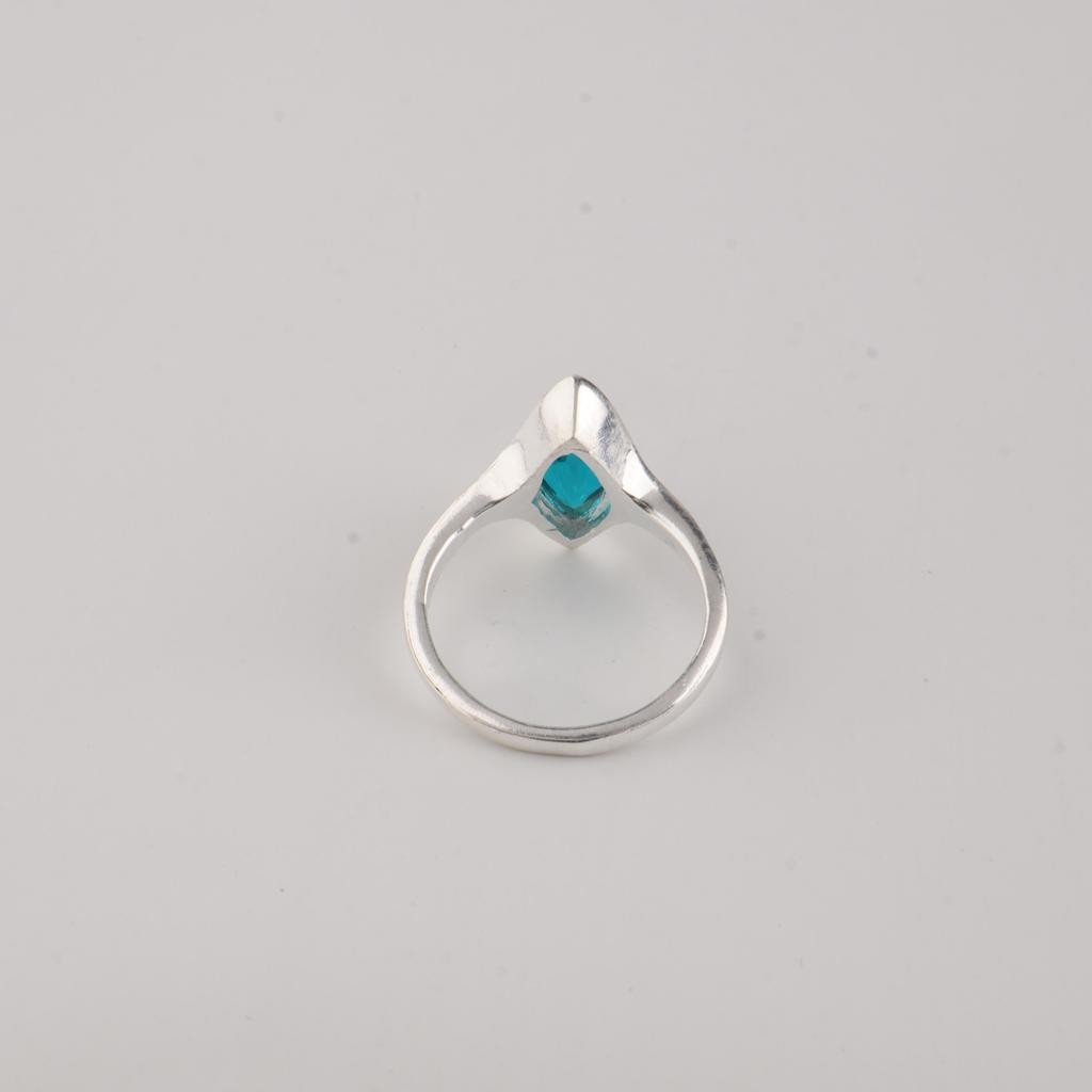 Apatit Edelstein 925 Sterling Silber Schmuck Partywear Ring Jahrestagsgeschenk Für Liebe CZR-20-11
