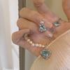 Mint sea blue love zircon necklace female design sense niche ins versatile pure desire wind senior collarbone chain female