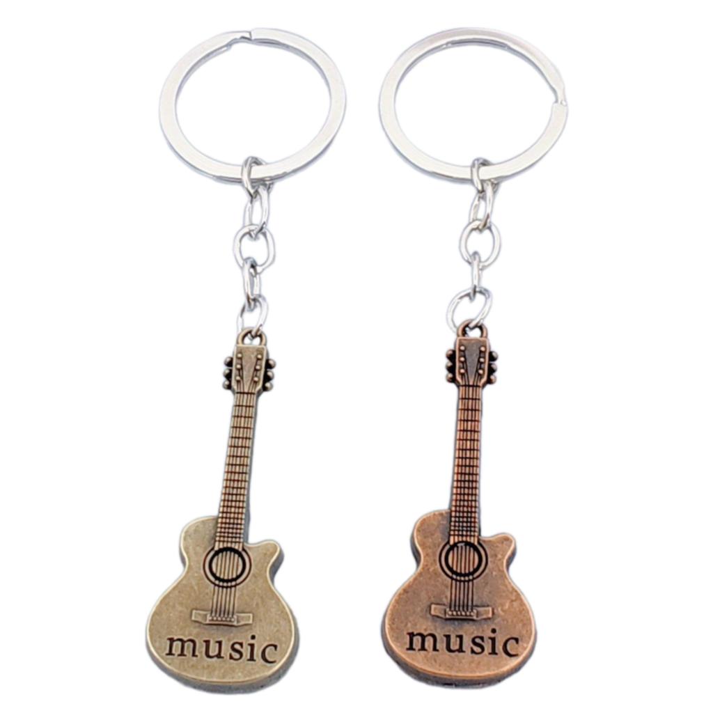 Cuteness Aesthetic Guitar Keychain Great Key Accessory Guitar Key Pendant Alloy Texture Suitable for Music Festivals