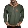 Autumn Winter Men's Casual Hoodie Long Sleeve Corduroy Fleece Stand Collar Loose Warm Sweatshirts Men