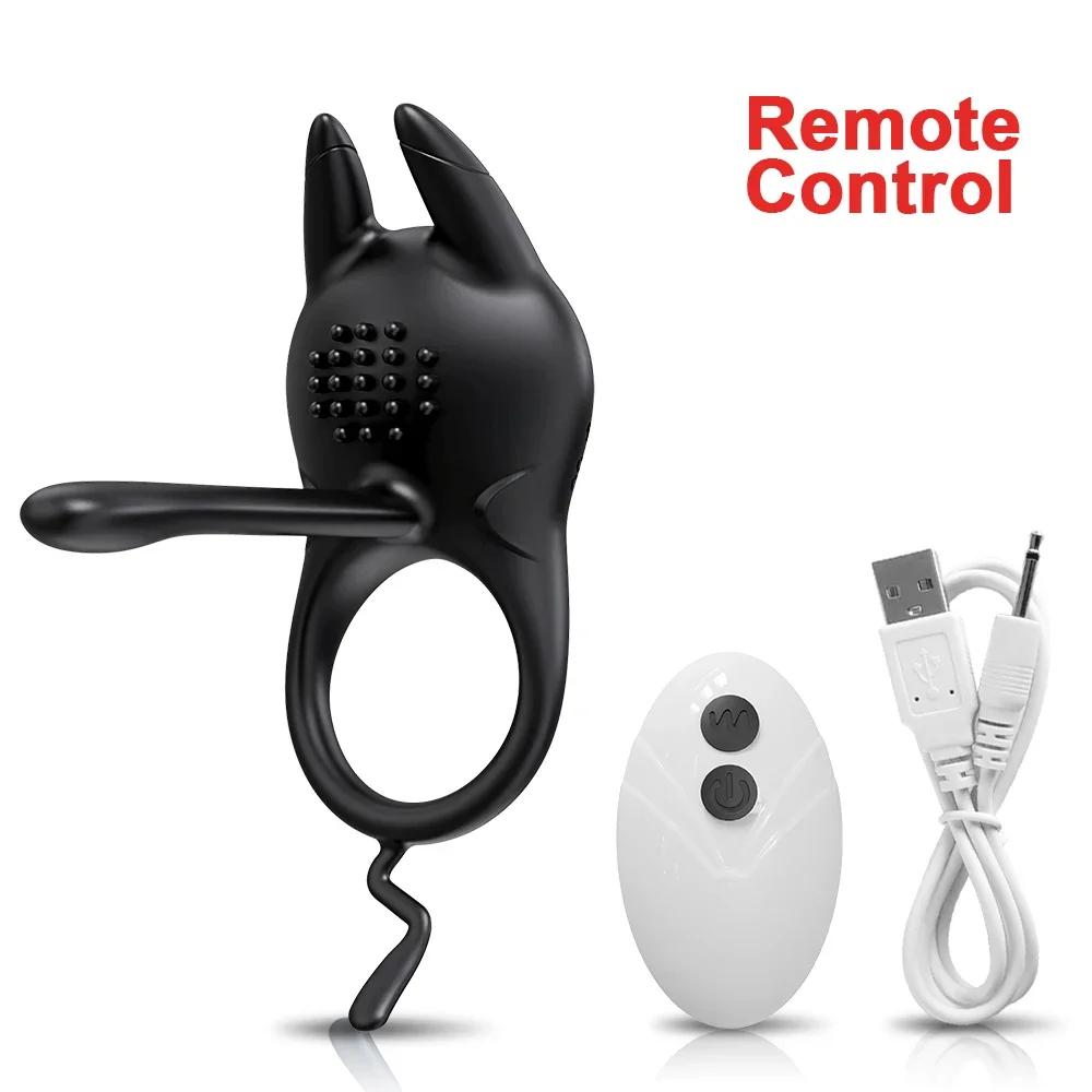 Vibrating Cock Ring Penis Ring for Men Ejaculation Delay Remote Control Penis Extension Clit Stimulator Sex Toy for Couples 18+