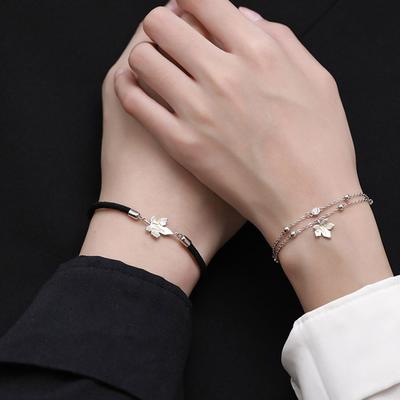 1Pc Maple Leaf Bracelet  Lovers' Ins Wind Niche Senior Hand Rope Valentine'S Day Gift Jewelry