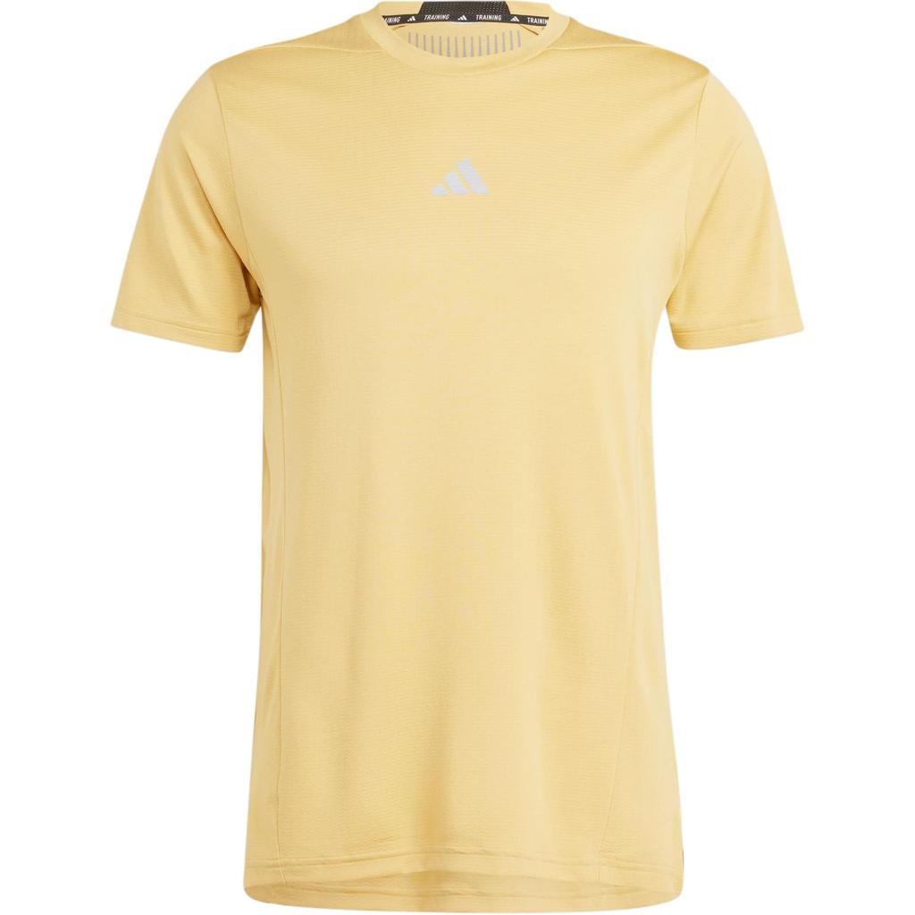 Adidas Solid Color Crew Neck Casual Comfort Short Sleeve T-Shirt Men Tops Yellow IS3740