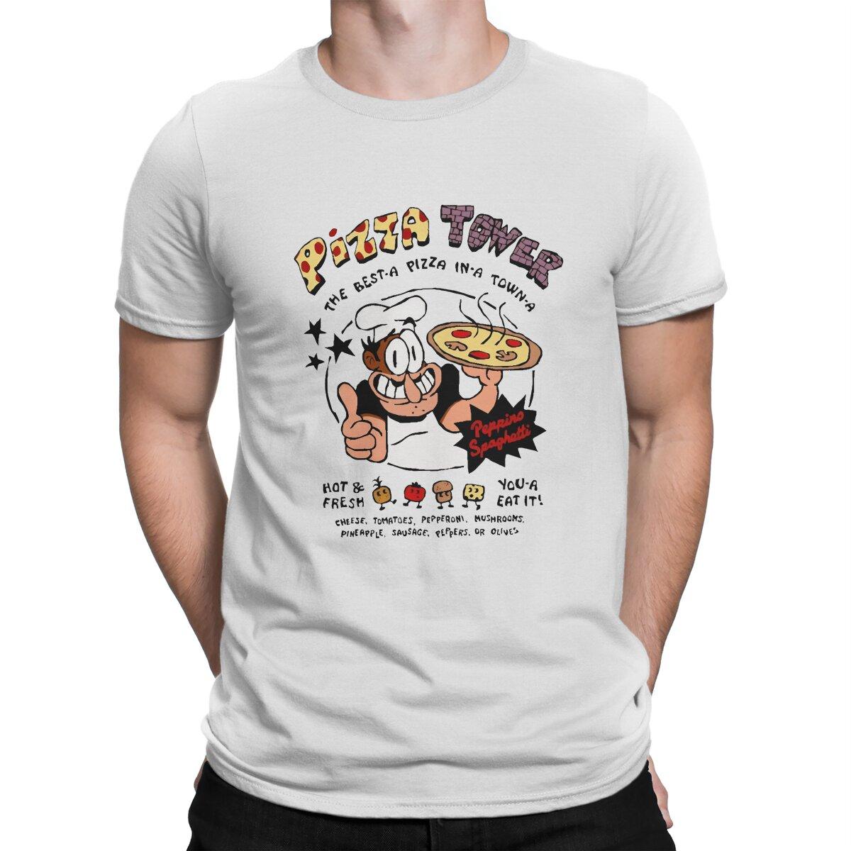 Игры Pizza Tower Pizza Tower Пеппино Классическая Футболка Харадзюку Мода Мужская Футболка Полиэстер Мужская Одежда S