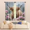 2 pcs   filtering curtains (excluding rods   non-movable   without batteries) Cow Floral for use in bedrooms and living rooms