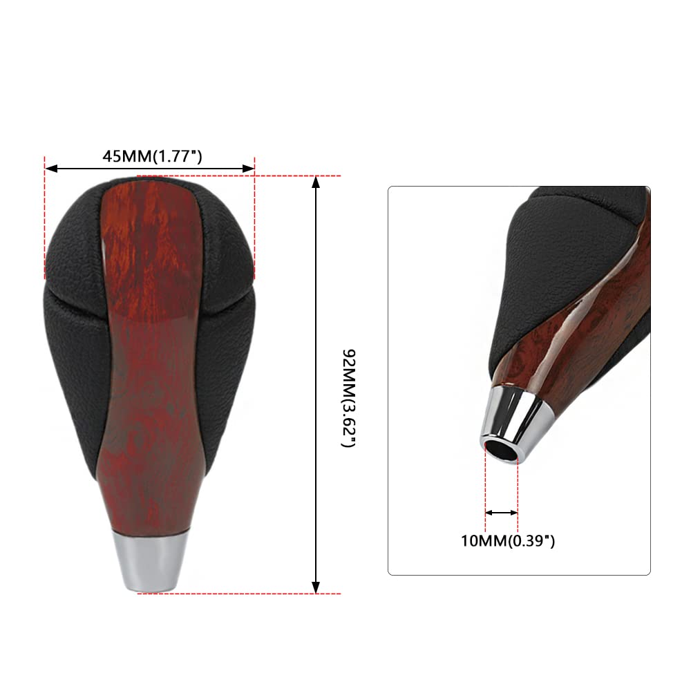 ZS Shift Knob Shift Lever Walnut Color Carbon Leather Leather Fit Toyota Lexus IS RX3 ES GS LS (Red)