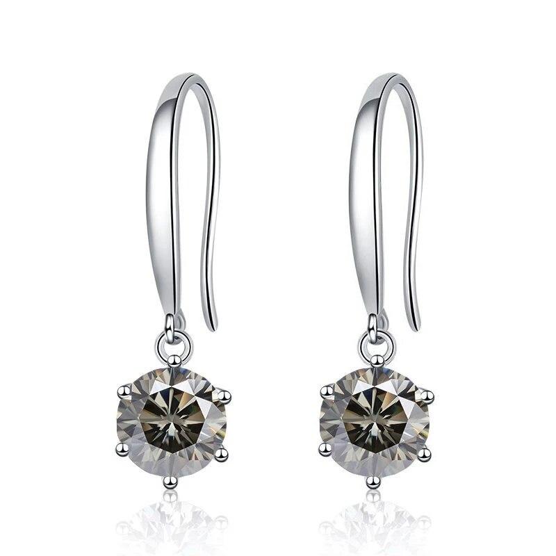 Bague Ringen Orecchini Lunghi in Argento Sterling S925 Intarsiati con Moissanite Colore D per Fidanzata Regalo di San Valentino