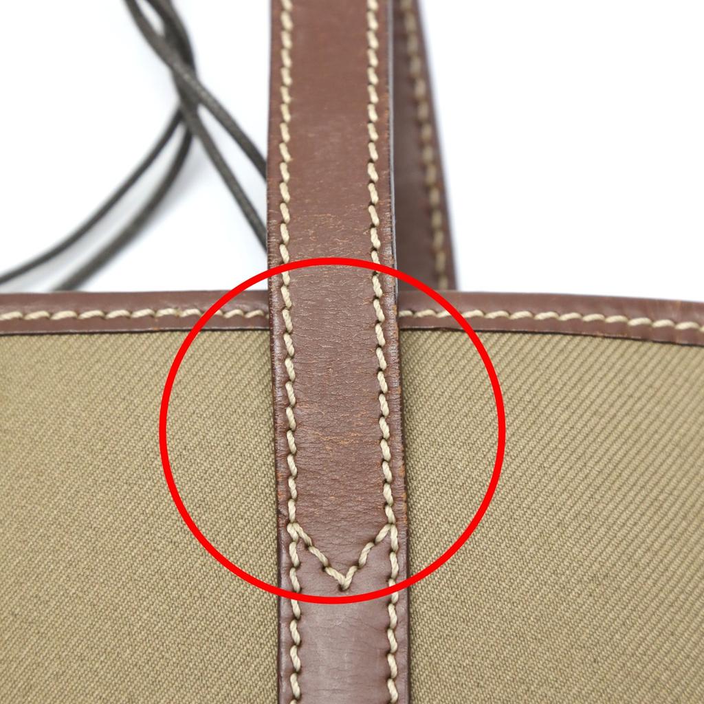 HUNTING WORLD Mini Tote Handbag Canvas Khaki X Brown Unisex 4620969 Used