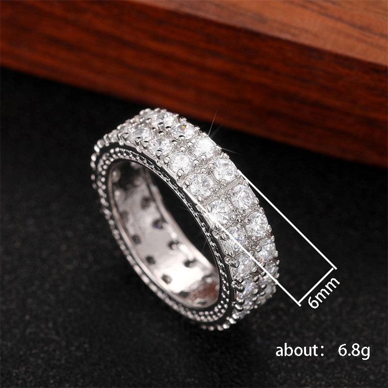 Cao Shi Men's Lux Zircon Punk Hip Hop Ring - European/American Fashion, Street Style, Couple's Band