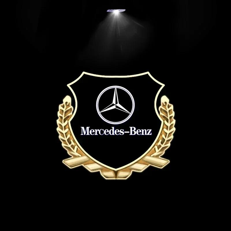 New 2025 Hot 70% OFF 2pcs Car Door Welcome Light Led HD Projector Lamp Courtesy Lights For Mercedes Benz A C E Class GLE GLB GLC