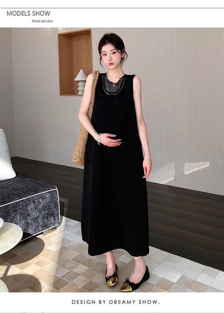 2026 Summer Maternity Sleeveless Slimming Dress for Pregnant Mothers