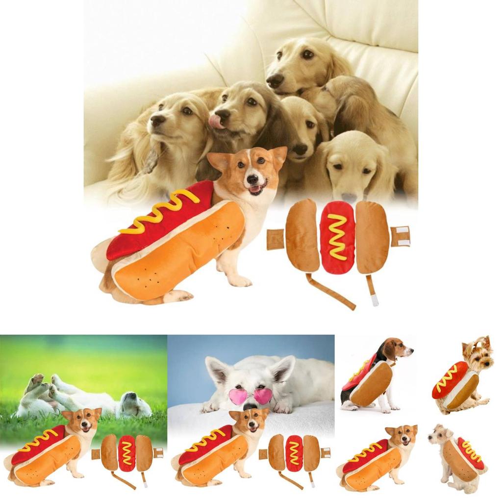 Entzückende Baumwoll-Hotdog-Haustierkleidung für kleine Hunde und Katzen. Perfekt für festliche Feiern.