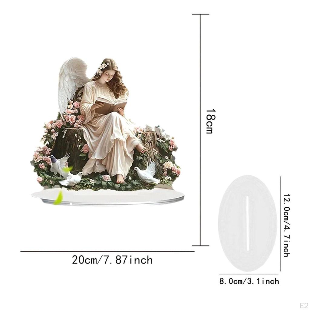 Acryl Engel Fee Dekor Desktop Display Bunt Kreativ 2D Flaches Schild mit Sockel für Bücherregal,