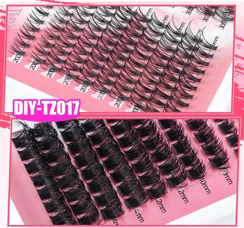580 Clusters DIY Individual Eyelashes: D Curl, Natural Dense False Eyelash Set with Large Capacity.
