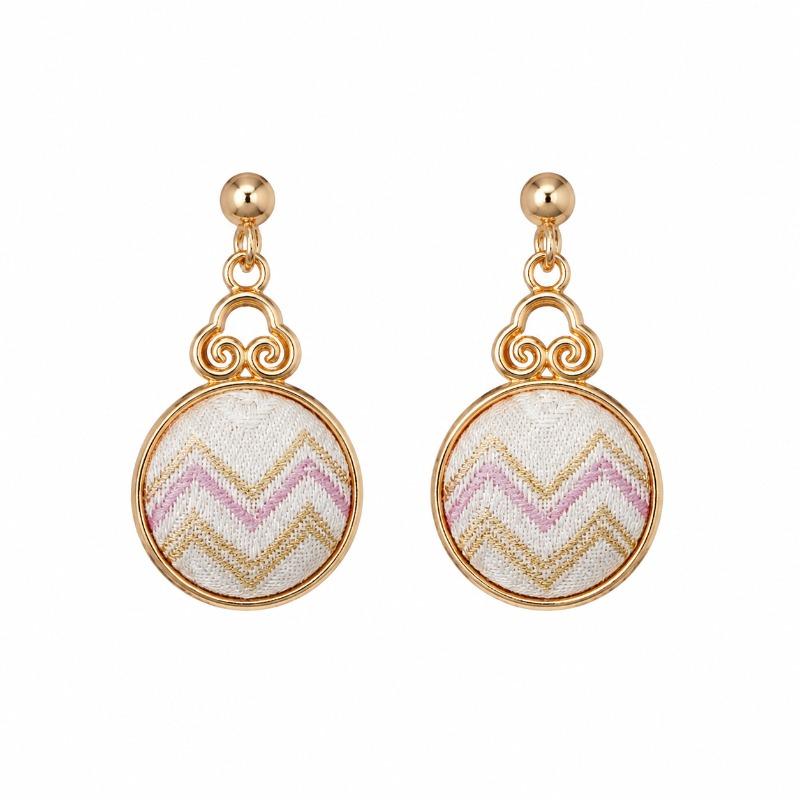 1 Pair Dangle Earrings, Ethnic Zhuang Brocade Woven Drop Earrings, Oriental Handmade Jewelry for Women Gift