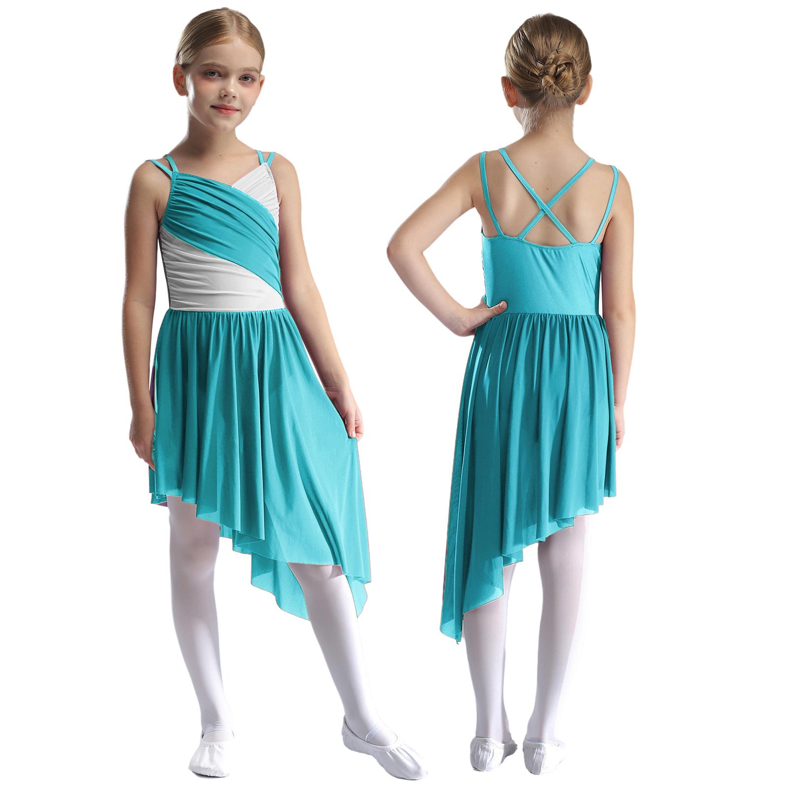 

Лірична танцювальна сукня для дівчат, балет, катання на ковзанах, гімнастичний костюм, костюм із сіткою, контрастним кольором, з асиметричним подолом, купальники 5-6 Years бордовий