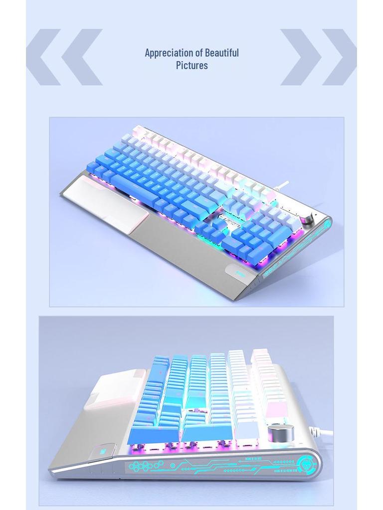 Langtu K1000 RGB Mechanical Keyboard, Mouse & Headset Set - Gradient Color Aluminum Body
