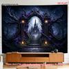 2D Flat - 2D Flat - [2D Plane Printing] Large/Small Size Pattern Printed Tapestry, Non-Luminous, Suitable for Living Room Meditation, Office Party Dec