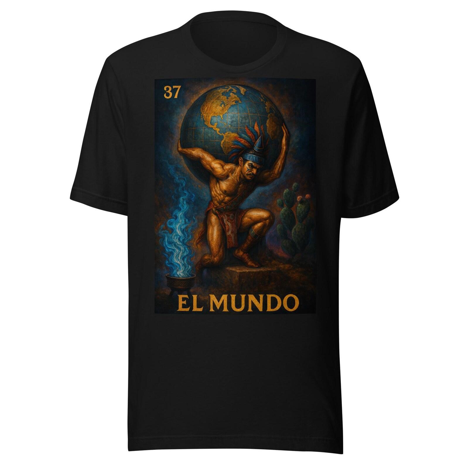 El Mundo Art T-Shirt – Aztec Strength Cultural Illustration Design S
