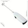 White Electric Egg Beater Coffee Frother, Household Kitchen Mini Stainless Steel Milk Tea Mixer