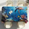 Sea World Fishes Table Cloth Party Decor Dining Room Home Kitchen Patios Waterproof Stain-Proof Table Cloth