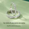 S999 Sterling Silver Lianli Branch Couple Ring Set - Luxurious Silver Rings for Men and Women